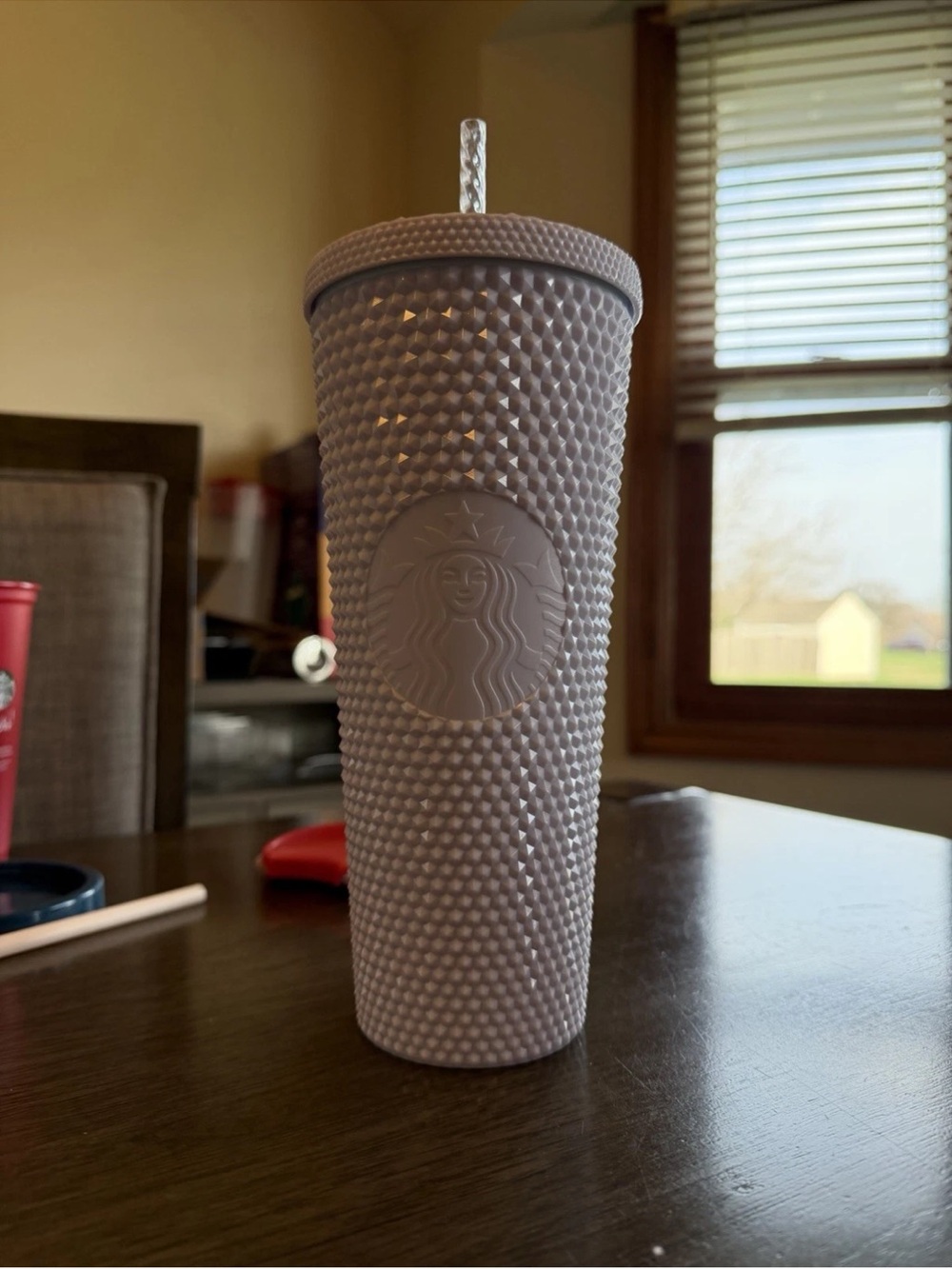 Starbucks Lavender Matte Studded Cold Cup with Clear Straw